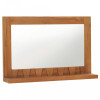 Oglindă de perete cu raft, 60x12x40 cm, lemn masiv de tec, vidaXL