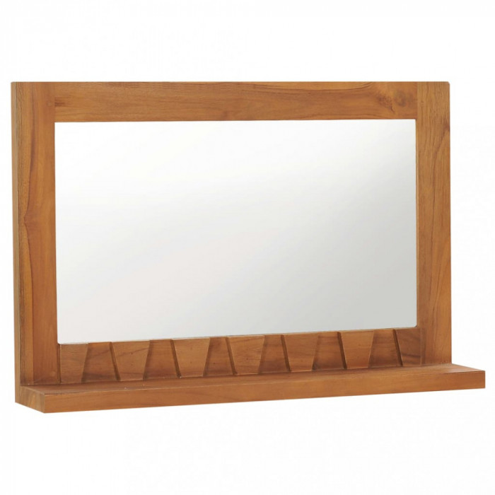 vidaXL Oglindă de perete cu raft, 60x12x40 cm, lemn masiv de tec 289071