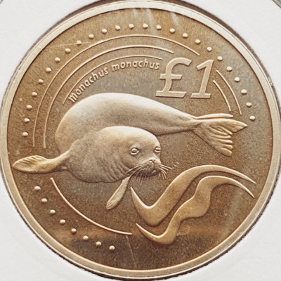 2790 Cipru 1 pound 2005 Mediterranean Monk Seal km 76 UNC foto