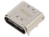 Conector USB C THT, 24 pini, orizontal, ecranat, USB 3.1