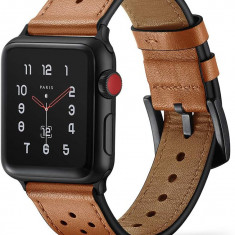 Curea din piele Tikar compatibilă cu cureaua Apple Watch 42mm 44mm 45mm Curea de