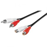 Set doua Cabluri extensie 2x RCA tata &amp;gt; 2x RCA mama 1.5m