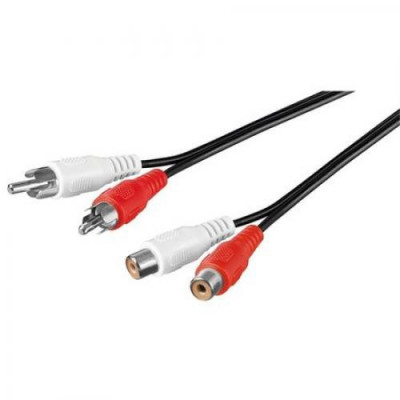 Set doua Cabluri extensie 2x RCA tata &amp;amp;gt; 2x RCA mama 1.5m foto