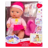Set Păpușă Bebeluș Tutu Love, cu Accesorii, 4 Bucăți, Roz, 30 cm