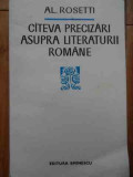Citeva Precizari Asupra Literaturii Romane - Al. Rosetti ,522621, eminescu