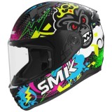 Casca moto integrala copii SMK Bionic Kids Chimpz negru/verde/galben marime YS
