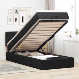 Cumpara ieftin Cadru de pat otoman cu saltea, catifea neagră 90x190cm