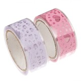 Set Benzi Adezive Washi Dantela, 5m x 18mm, Roz și Lila, 2 Bucăți, Oem