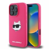 Husa pentru iPhone 16 Pro Max - Karl Lagerfeld Silicone MagSafe (KLHMP16XSCHPPLF) - Fuchsia Karl&amp;Choupette Head