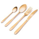 Set tacamuri pentru servire,inox,auriu, 16 piese