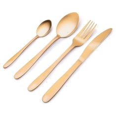 Set tacamuri pentru servire,inox,auriu, 16 piese