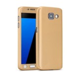 Huse Hard 360 de grade pentru Samsung A5 2017 Full Body, Gold, Auriu