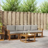 vidaXL Set de canapele de exterior 5 pcs Gri natural și deschis 3365974
