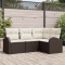 vidaXL Set de canapele pentru grădină 4 pcs maro și alb Rattan poli 3354687