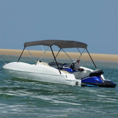 vidaXL Parasolar barcă Bimini cu 3 arcuri, antracit, 183x196x137 cm foto