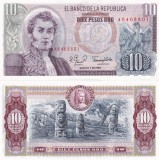Columbia 10 Pesos Oro 07.08.1980 UNC Bancnota - Bancnote Columbia - 10 Pesos Columbia - Bancnote Straine America