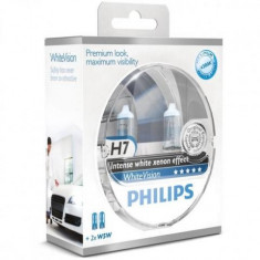 Set 2 Becuri auto far halogen Philips H7 White Vision, 12V, 55W ManiaCars foto