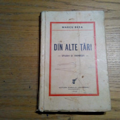 DIN ALTE TARI - Studii si Impresii - MARCU BEZA - 1933, 214 p.;coperta originala