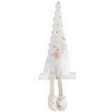 Figurina Craciun Gnom textil alb 60 cm