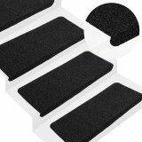 vidaXL Covorașe scară autoadezive 30 buc Negru 65x24,5x3,5 cm