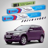 Cumpara ieftin Ștergătoare Suzuki Grand Vitara II JT 5 Uși 2008-2012 | Set Față și Spate Flat Premium &ndash; TeamCar&reg;
