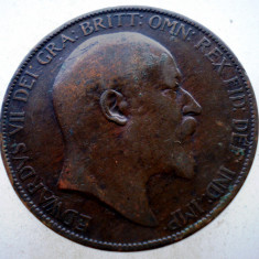 7.173 MAREA BRITANIE ANGLIA EDWARD VII 1 ONE PENNY 1905