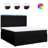 Cumpara ieftin Pat box spring cu saltea, negru, 180x200 cm, catifea