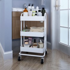 Carucior servire Pyhanta 78,5x46x35cm alb mat [en.casa] HausGarden Leisure foto