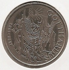 Elvetia 5 Francs 1982 (Gotthard Railway) Cupru-nichel, KM-61 UNC !!!