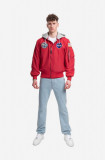 Alpha Industries geacă bomber Alpha Industries MA-1 Zip Hood Apollo 136106 665 bărbați, culoarea roșu, de tranziție 136106.665-red