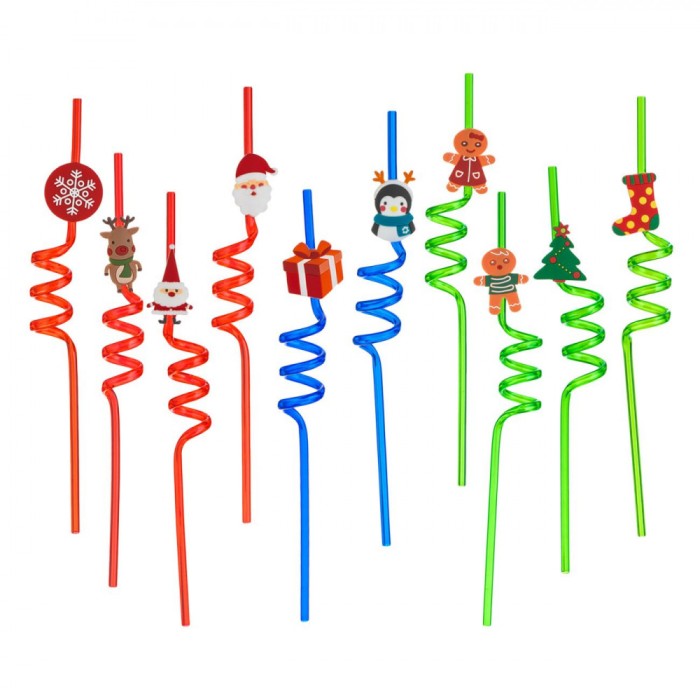 Set Paie Rasucite Craciun, Multicolor, Plastic, 6x270mm, 10 Bucăți