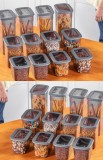 Cumpara ieftin Set 24 cutii de depozitare alimente BNMPOLI - 24, Antracit