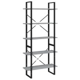 Cumpara ieftin Biblioteca 5 niveluri gri sonoma, 80x30x175 cm lemn prelucrat