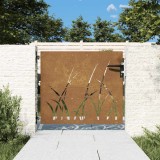 vidaXL Poartă de grădină 85x75 cm, oțel corten, design cu iarbă 153220