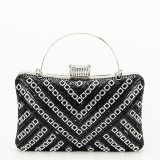 Geanta clutch neagra cu model 3d BYH-87900 06
