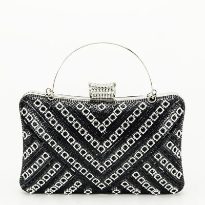 Geanta clutch neagra cu model 3d BYH-87900 06 foto