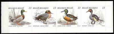 BELGIA 1989 FAUNA , PASARI , RATE CARNET NESTAMPILAT foto