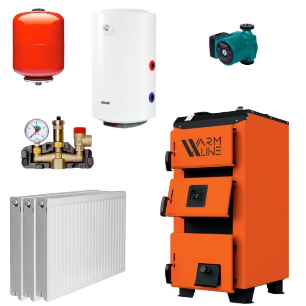 Pachet Centrala pe combustibil solid WarmLine 16kw