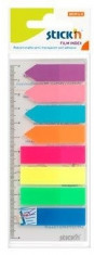 Stick Index Plastic Transp. Color 45 X 12 Mm, 8 X 25 File/set + Index Sageata, Stick&amp;quot;n-8 Culori Neon foto