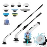 Cumpara ieftin Perie de Curatenie Electrica Reincarcabila, 9 Capete, 2 Trepte de Viteza, Maner Lung 137 cm, USB Type-C, 2500mAh