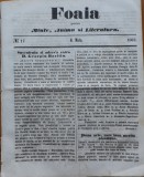 Cumpara ieftin Foaia pentru minte , inima si literatura , nr. 17 , 1863 , Brasov , I. Muresanu