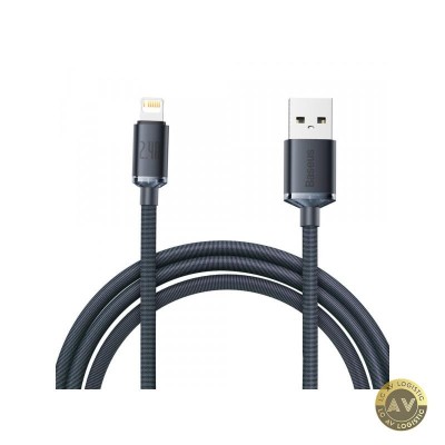 Cablu Date si Incarcare USB-A - Lightning Baseus Crystal Shine Series 18W 2m Negru CAJY000101 foto