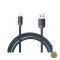Cablu Date si Incarcare USB-A - Lightning Baseus Crystal Shine Series 18W 2m Negru CAJY000101