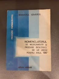 Nomenclatorul de medicamente si produse biologice de uz uman pentru anul 1987 foto