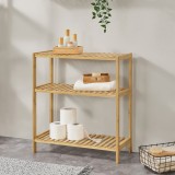 Raft bambus cu 3 polite Nyk&ouml;ping culoarea lemnului natur [en.casa] HausGarden Leisure