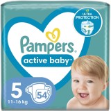 Scutece Pampers Active Baby Jumbo Pack, Marimea 5, 11 -16 kg, 54 buc