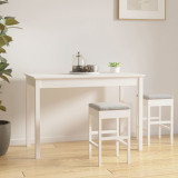 Masă de sufragerie, alb, 110x55x75 cm, lemn masiv de pin, vidaXL