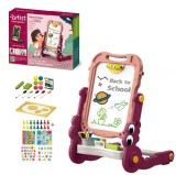 Tabla de desenat multifunctionala cu doua fete si 2 jocuri de societate incluse WePro Store, partea magnetica pentru cifre si litere si cea neagra pen
