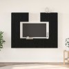 Set comoda TV 6 pcs Stejar negru 80 x 30 x 30 cm Lemn compozit, DKD Home Decor