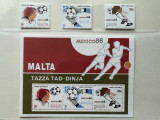 malta - serie timbre fotbal campionatul mondial 1986 Mexic nestampilate MNH